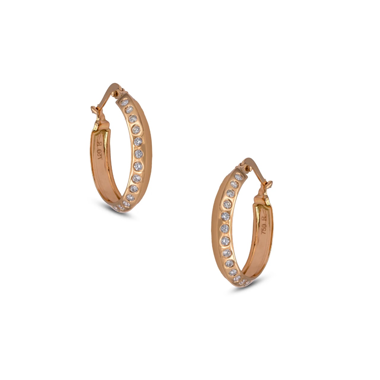 Moon beam diamond hoop Earrings